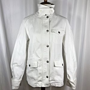 Chaps Denim Jacket L Snap Front LS 3 Pocket Mock